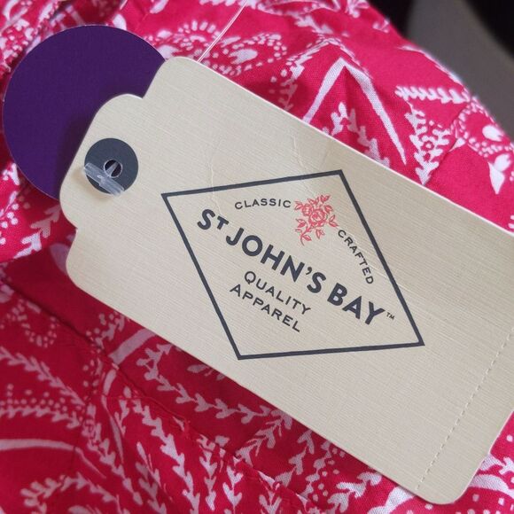 St. John's Bay NWT 100% cotton sleeveless red & white paisley blouse S - Picture 6 of 8